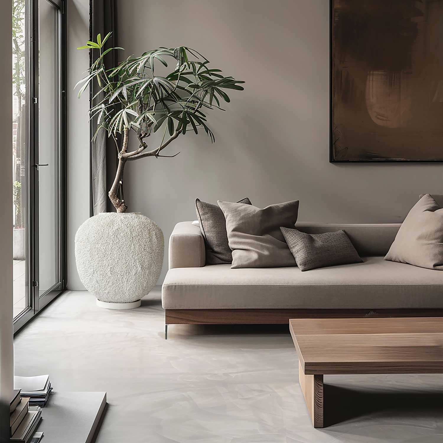 SUNAO - Vase exterieur design en béton fibré