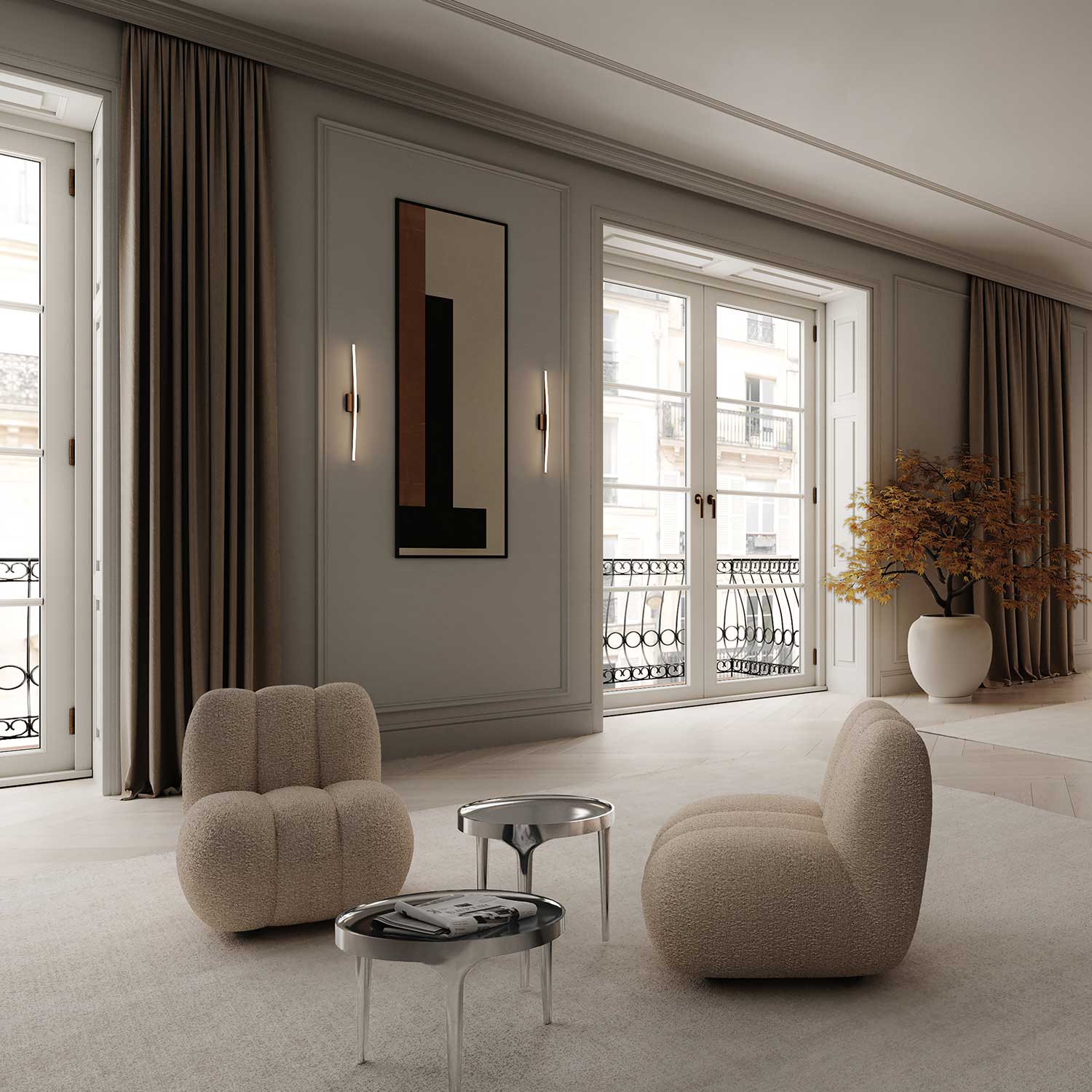 SUNAO - Grand pot de fleur extérieur design en béton fibré