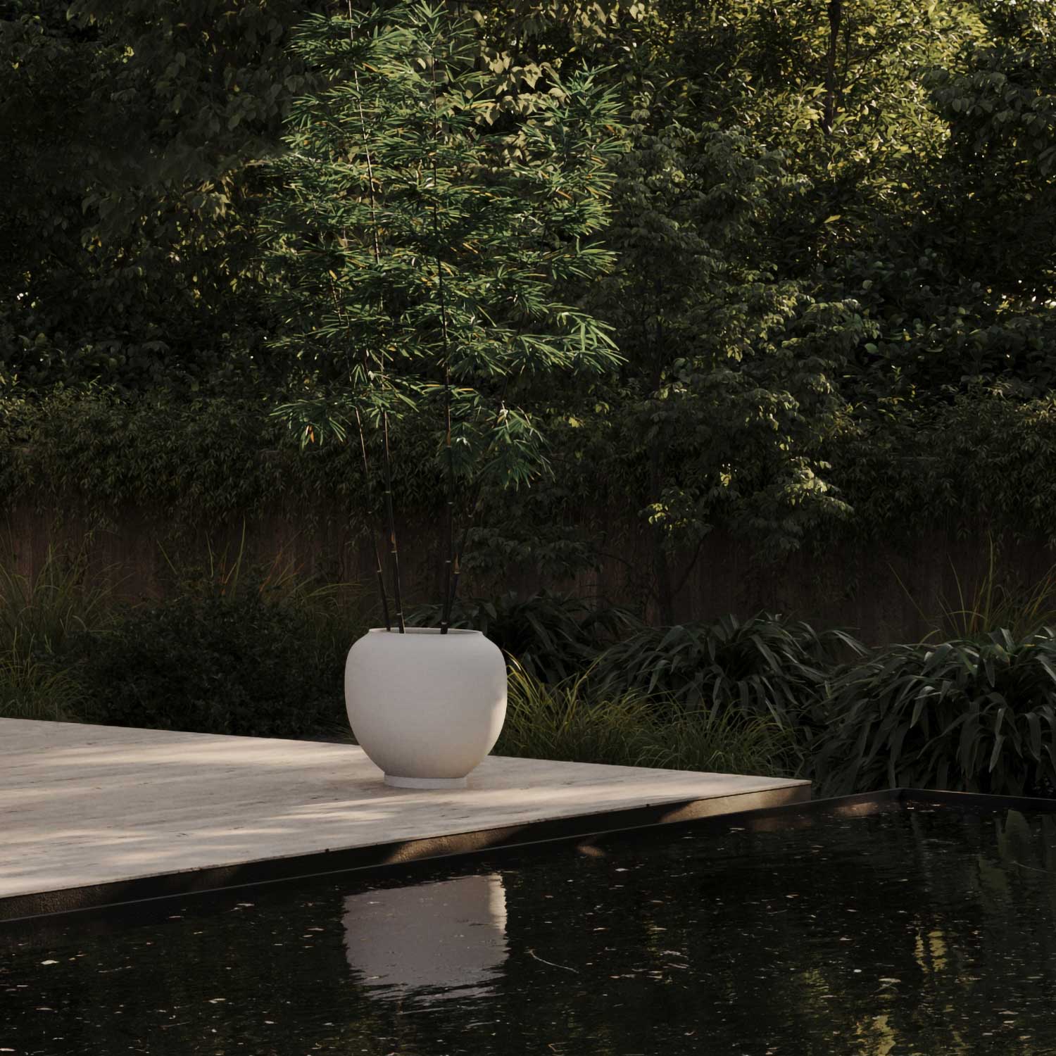 SUNAO - Grand pot de fleur extérieur design en béton fibré