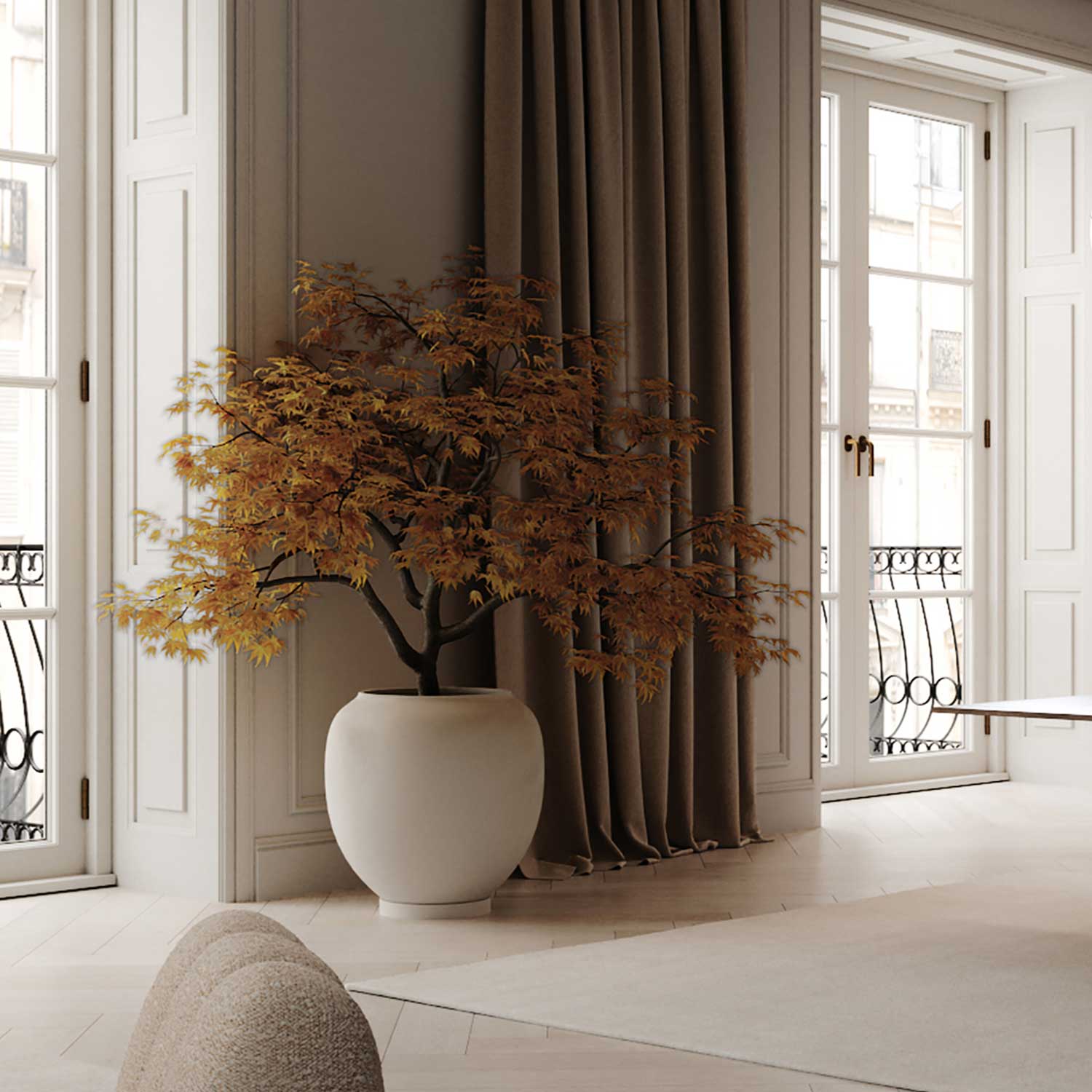 SUNAO - Grand pot de fleur extérieur design en béton fibré