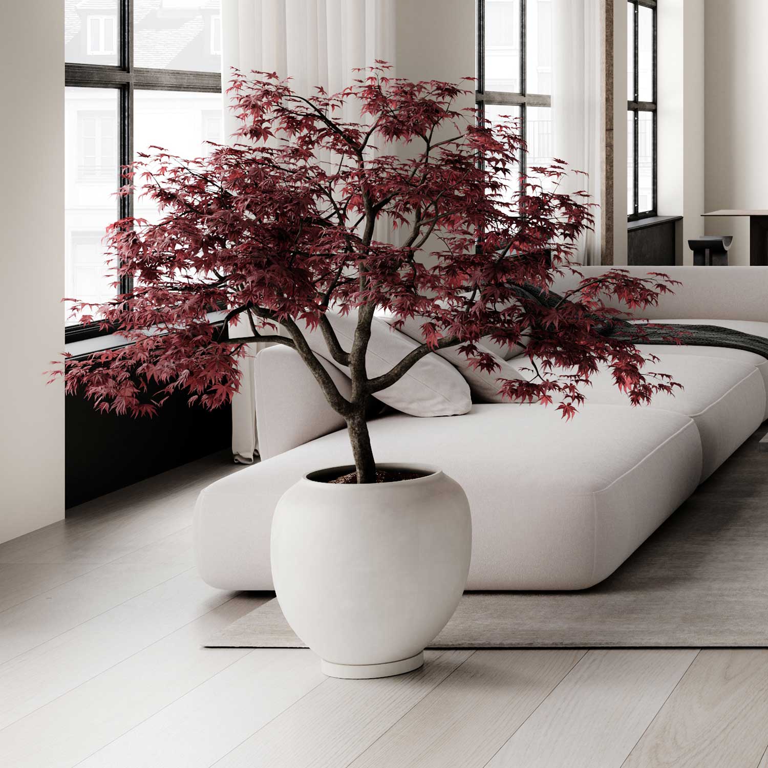 SUNAO - Grand pot de fleur extérieur design en béton fibré