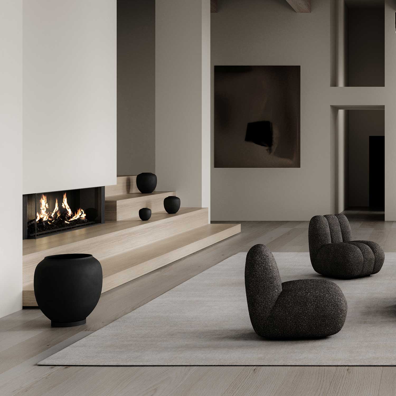 SUNAO - Grand pot de fleur extérieur design en béton fibré