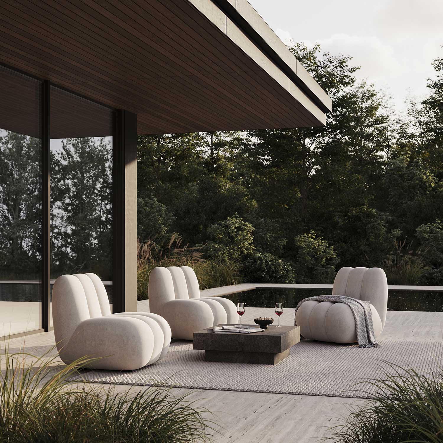 TOE Chair - Fauteuil d'extérieur en tissu haut de gamme