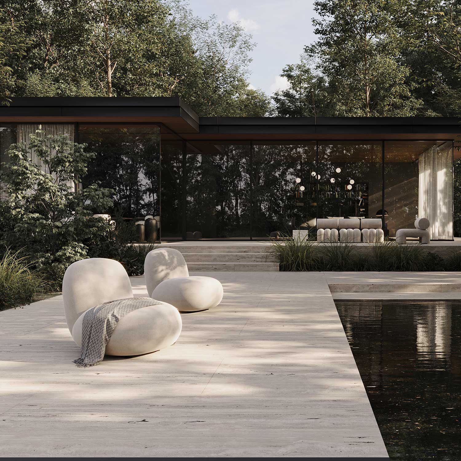 TOE Flat - Fauteuil d'extérieur en tissu haut de gamme