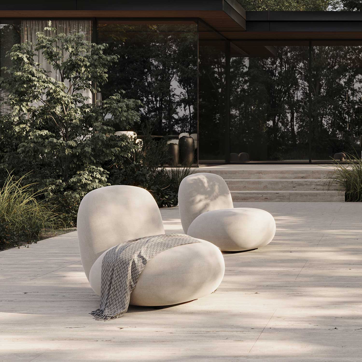 TOE Flat - Fauteuil d'extérieur en tissu haut de gamme