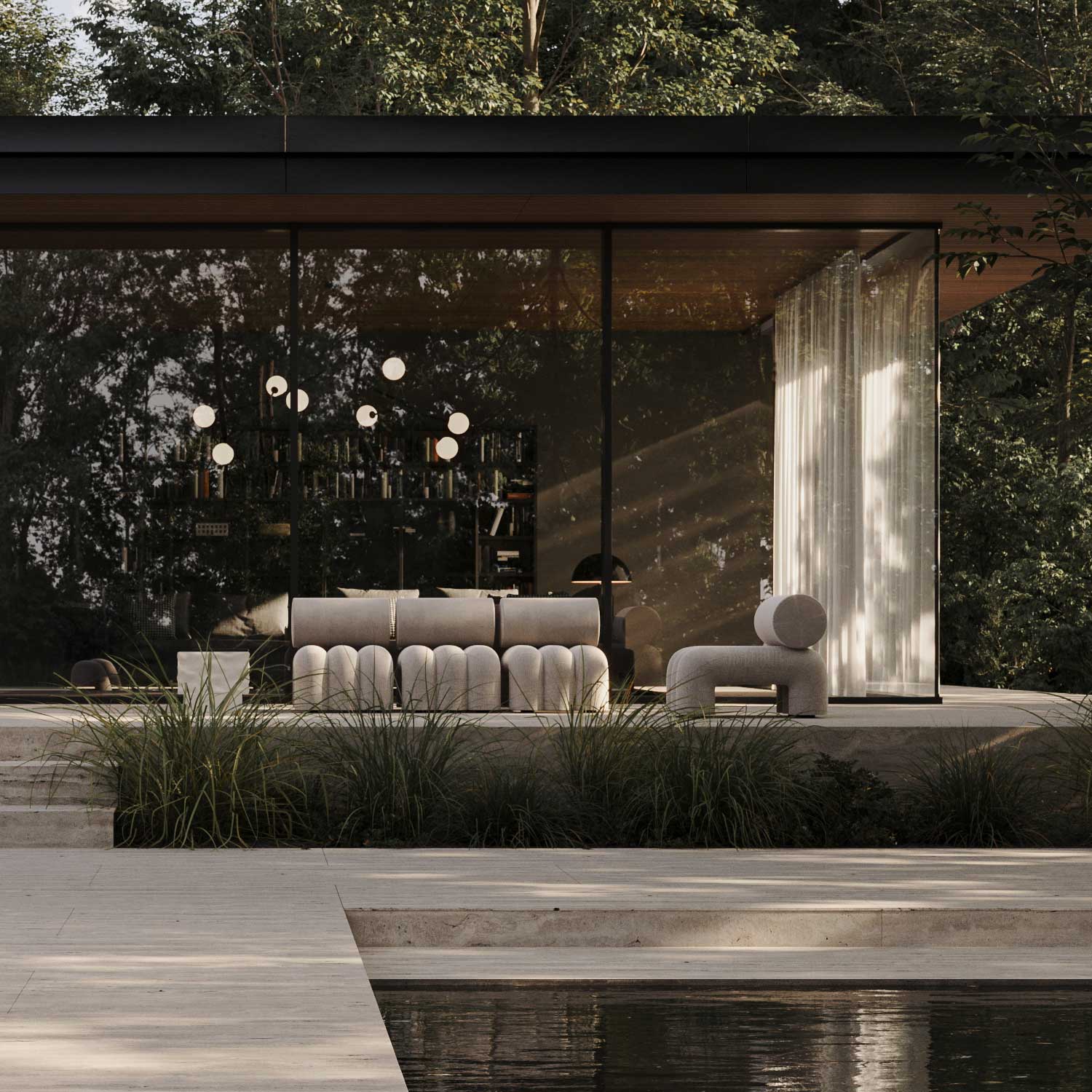 FOKU Chair - Fauteuil d'extérieur design en tissu haut de gamme