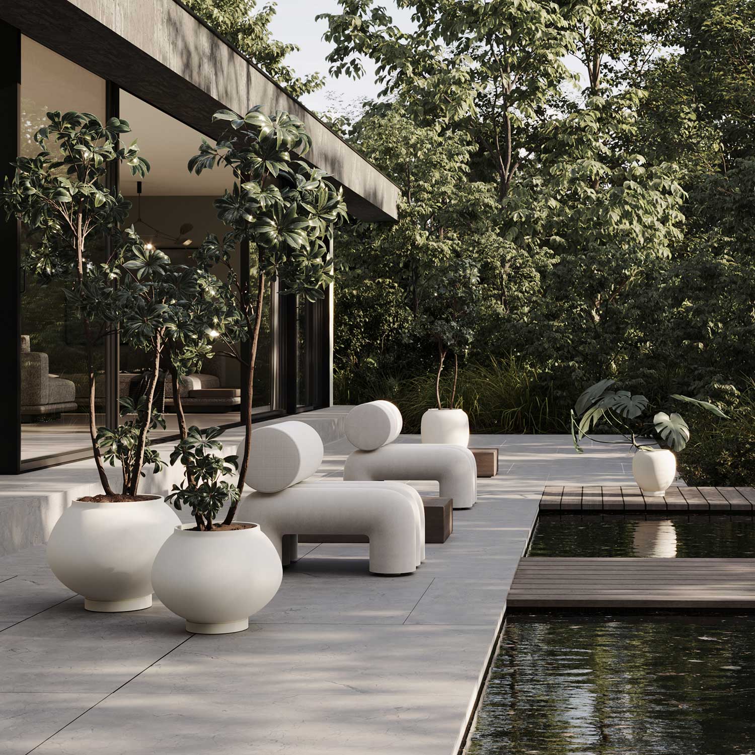 FOKU Chair - Fauteuil d'extérieur design en tissu haut de gamme