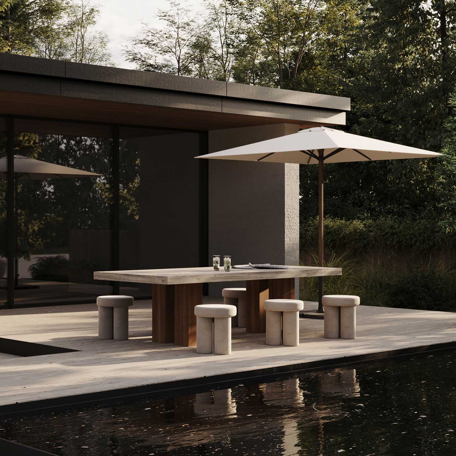 BIG FOOT Stool - Tabouret d'extérieur design en tissu haut de gamme