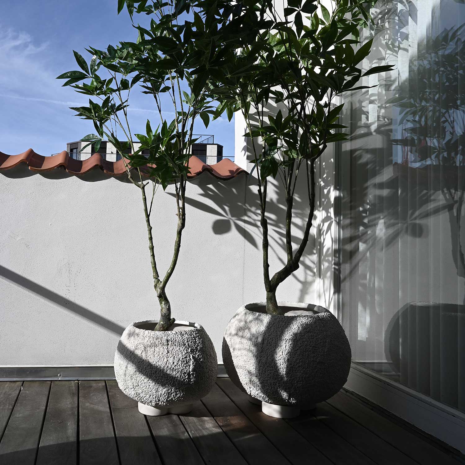 URCHIN - Grand pot de fleur design d'extérieur en béton fibré