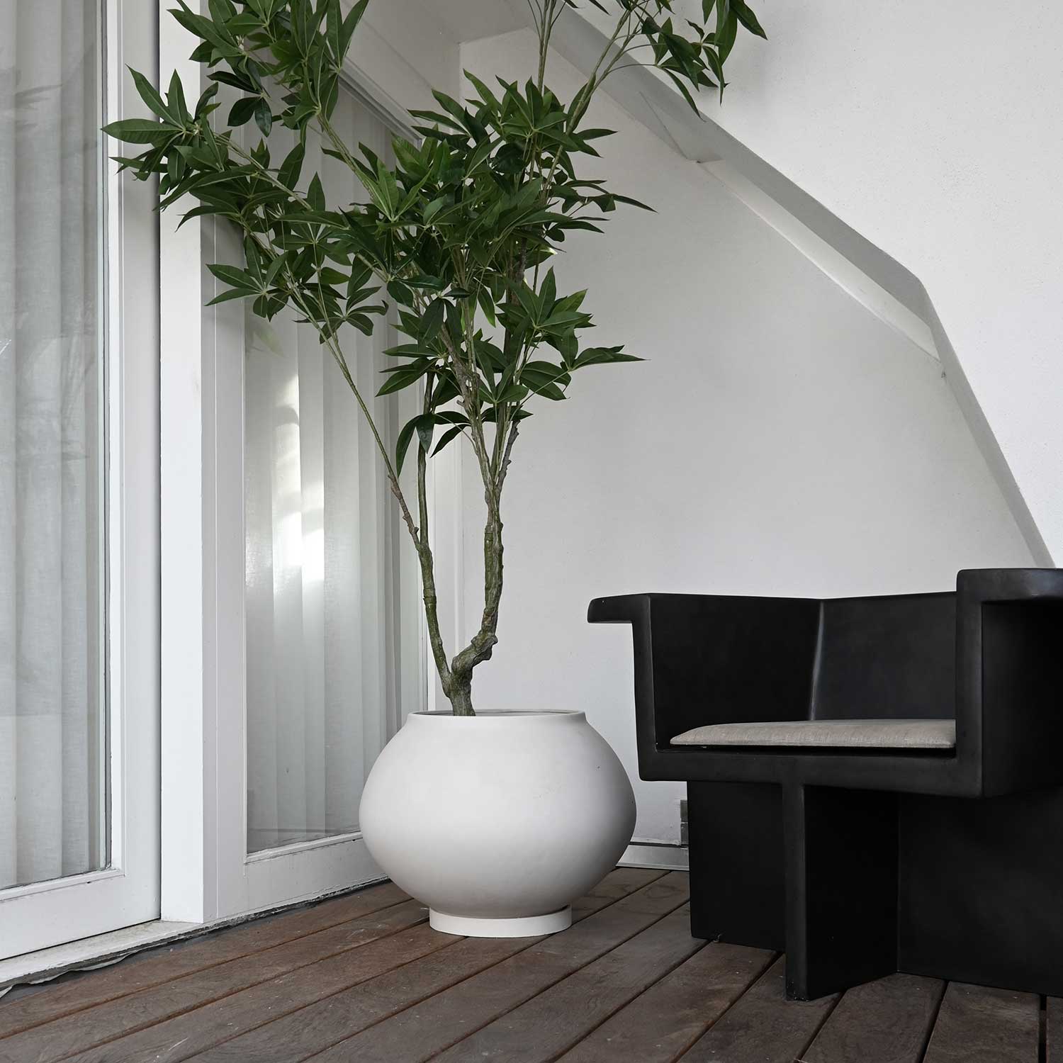 SUNAO - Pot de fleur exterieur grande taille en béton fibré