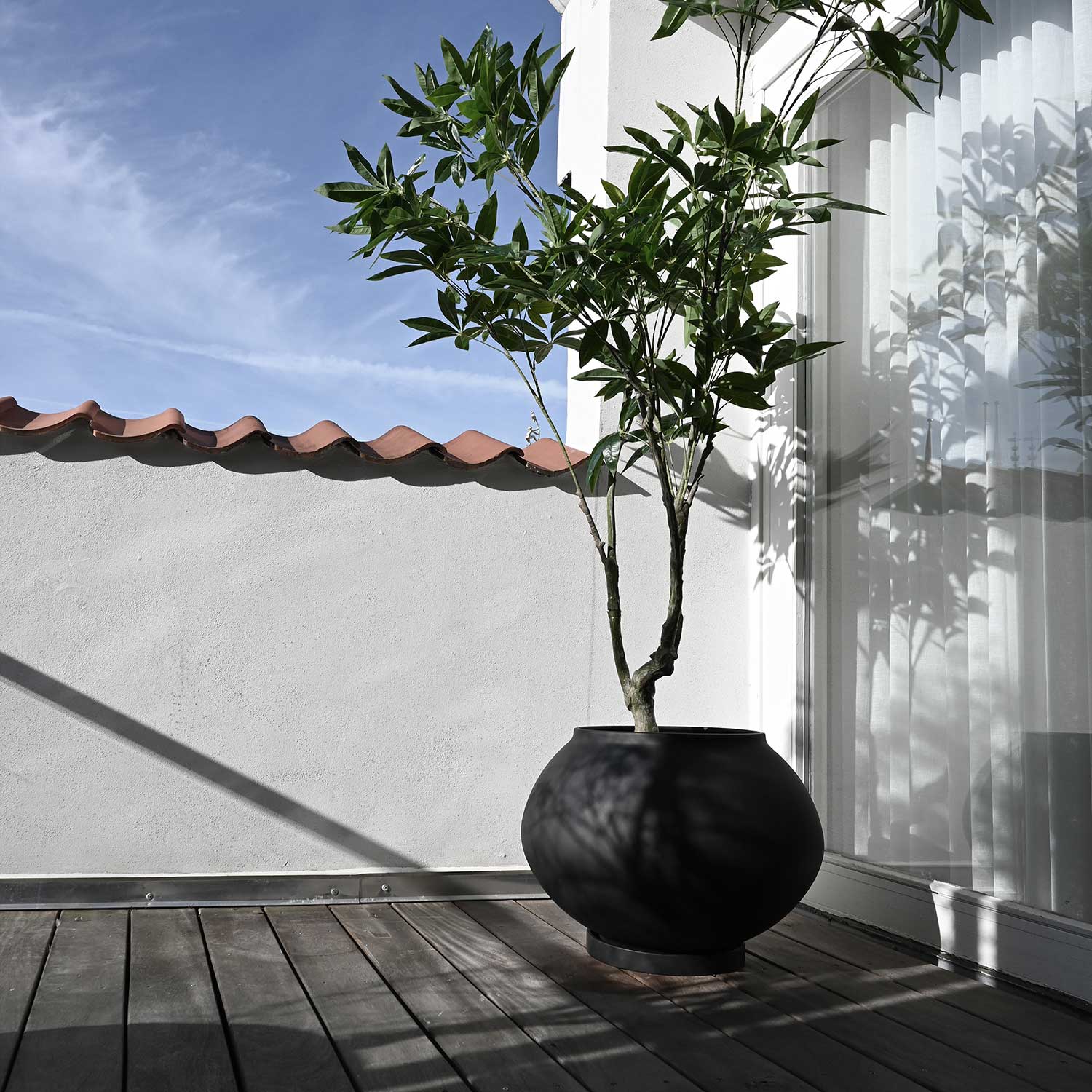SUNAO - Pot de fleur exterieur grande taille en béton fibré