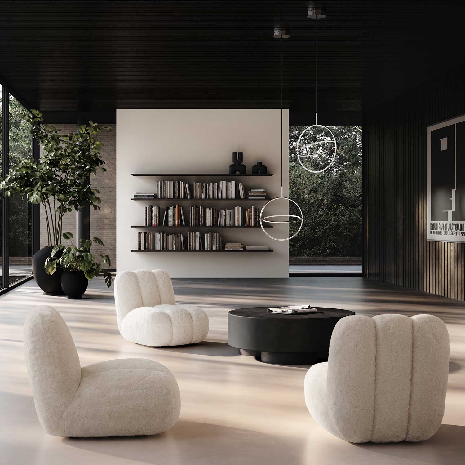 SUNAO - Grand pot de fleur extérieur design en béton fibré