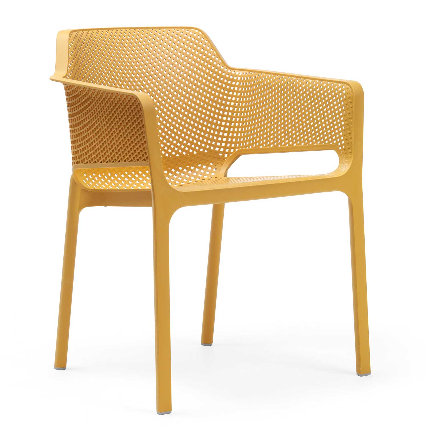 NET - Designer outdoor chair with armrests