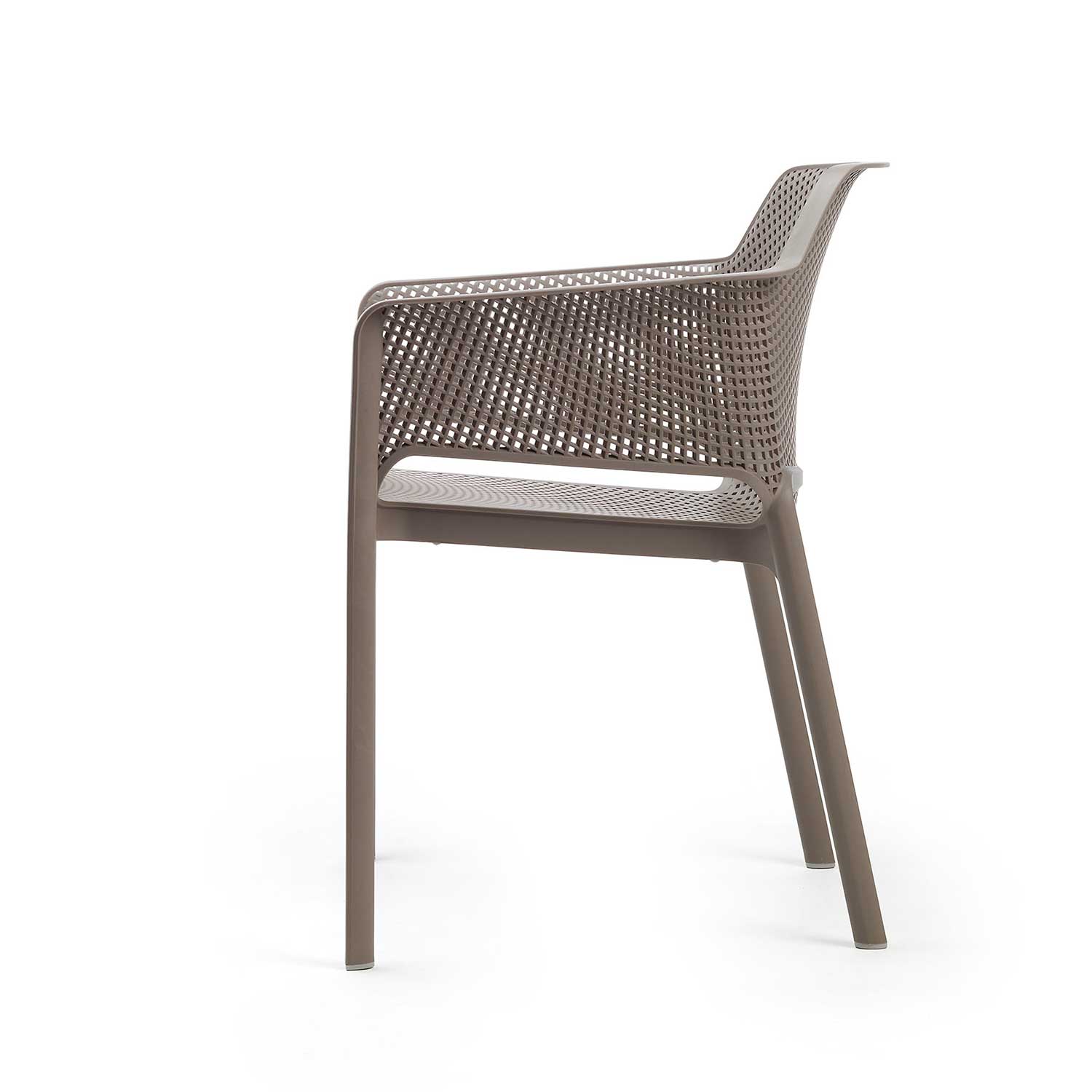 NET - Designer outdoor chair with armrests