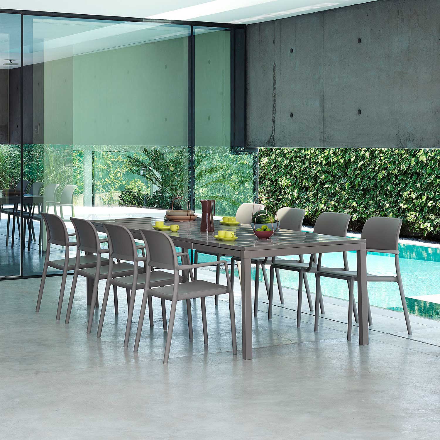 RIVA - Chaise d'extérieur design avec accoudoirs