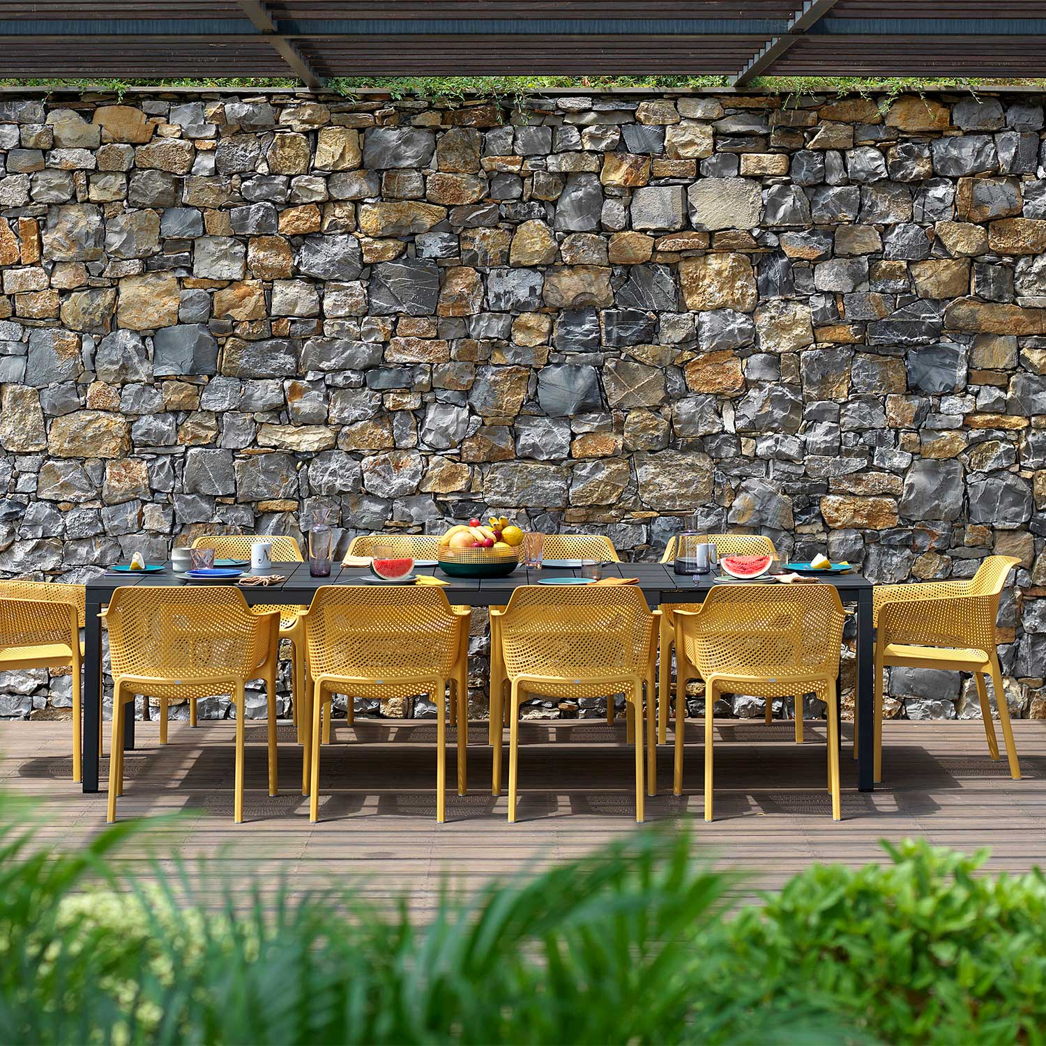 RIO - Table à manger en alu extensible pour 8 à 10 personnes