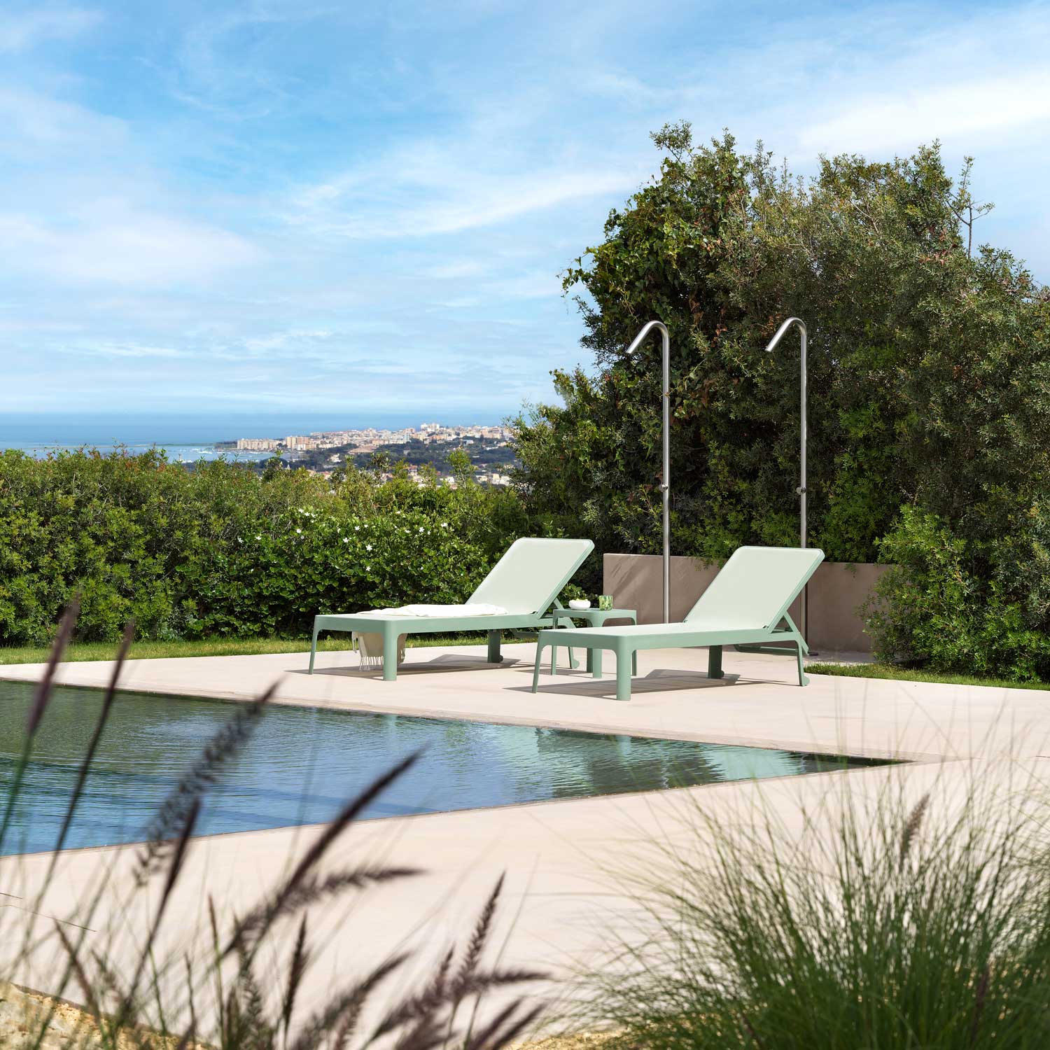 NET Table - Table d'appoint carrée extérieur en résine