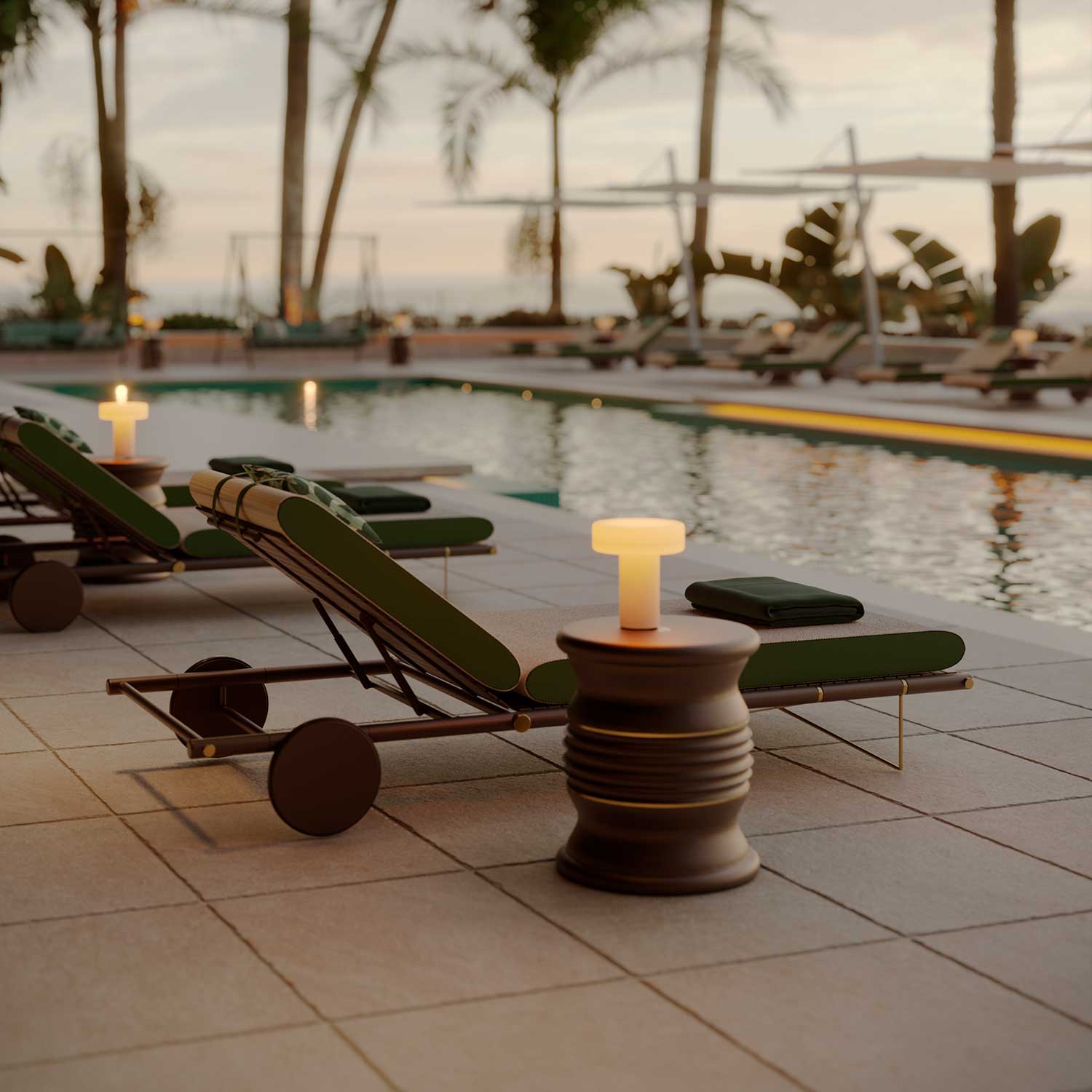 LONIAN Tourbillon Stool - Customizable luxury outdoor stool