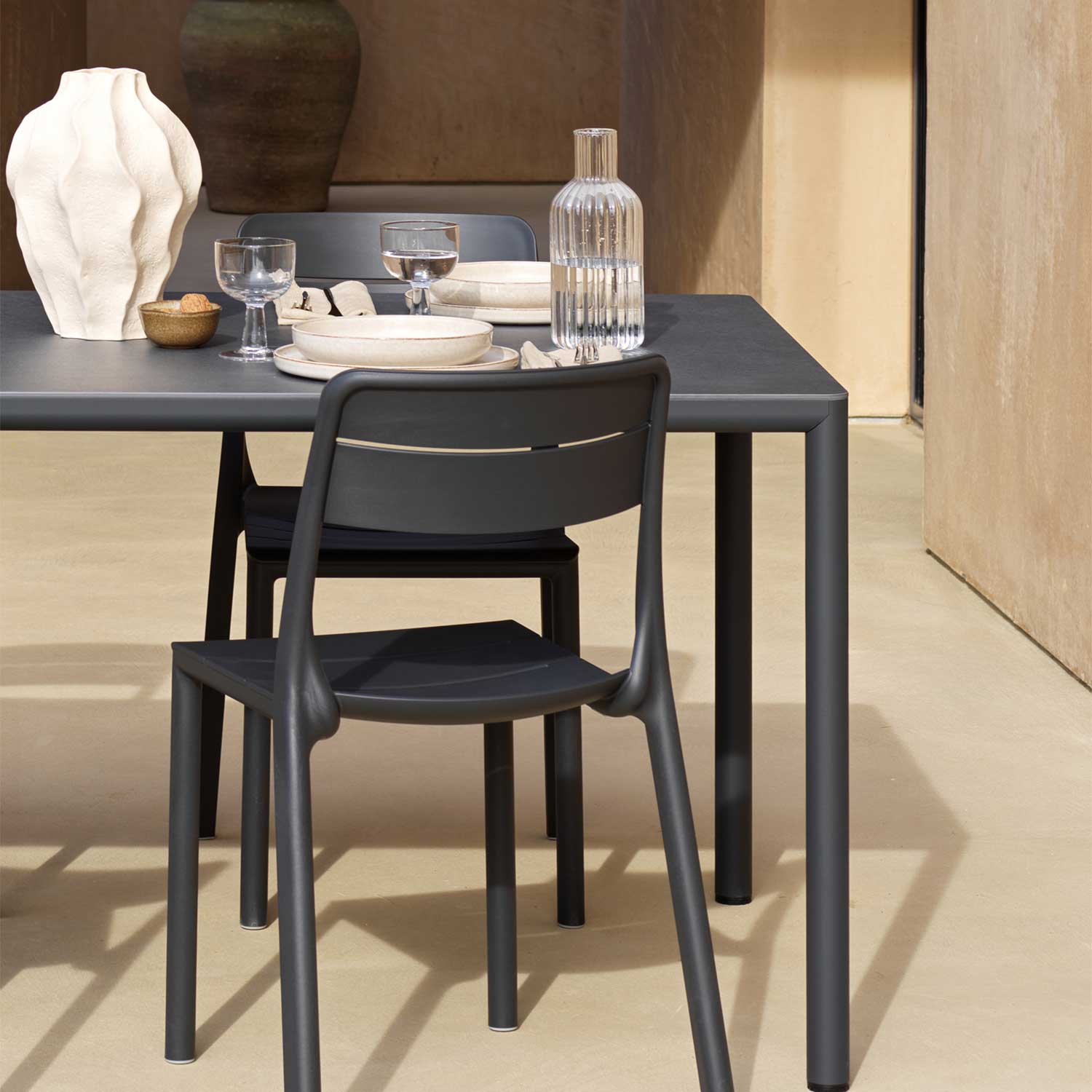 PIAVE - Table à manger extérieur avec plateau stratifié